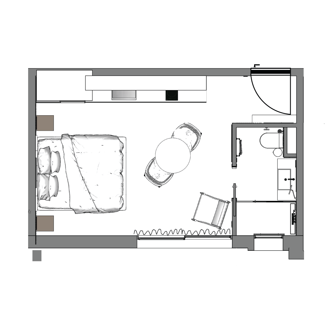 Plano Apartamento Habitación 9. Planta 0